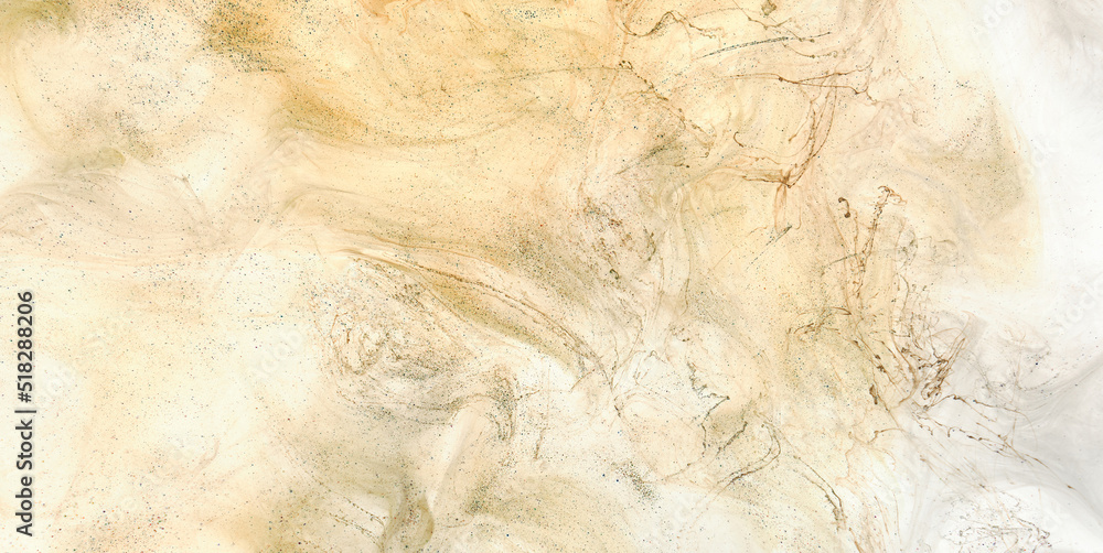 Liquid fluid art abstract background. Ocher jets and smoke rings dancing acrylic paints underwater, space ocean, color explosion Liquid fluid art abstract background. Ocher jets and smoke rings dancing acrylic paints underwater, space ocean, color explosion