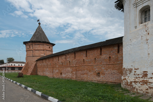 View of the Yuryev Kremlin (Archangel Michael Yurievsky Monastery), the city of Yuryev-Polsky, one of the oldest cities in the Moscow region. Vladimir region, Russia