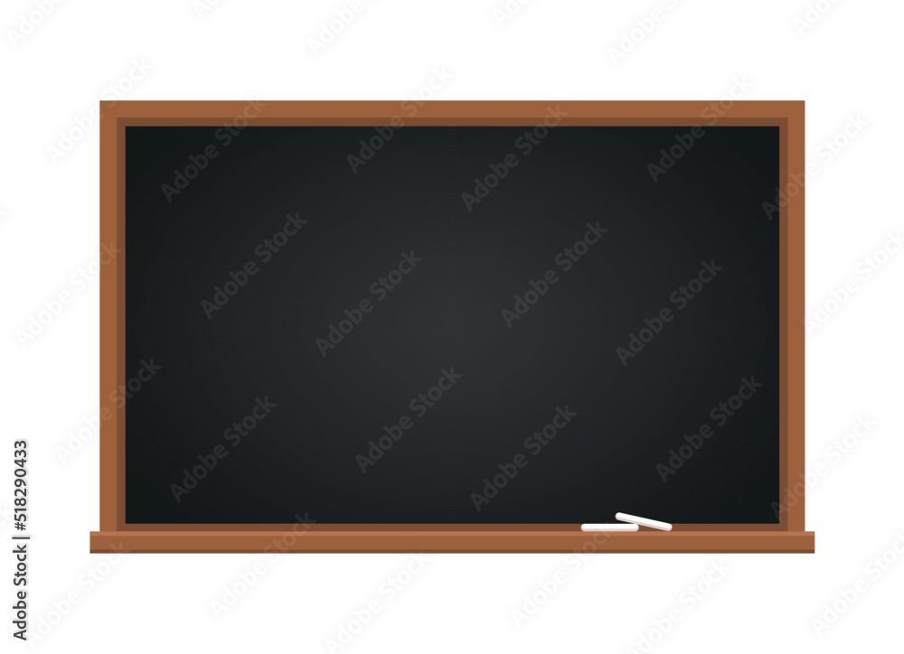 Black chalkboard isolated on white background. Black chalkboard in wooden frame. Vector stock Black chalkboard isolated on white background. Black chalkboard in wooden frame. Vector stock