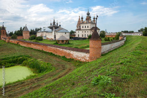 View of the Yuryev Kremlin (Archangel Michael Yurievsky Monastery), the city of Yuryev-Polsky, one of the oldest cities in the Moscow region. Vladimir region, Russia