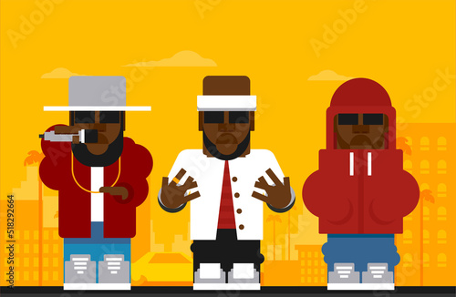 Colorful Rapper Flat Vector