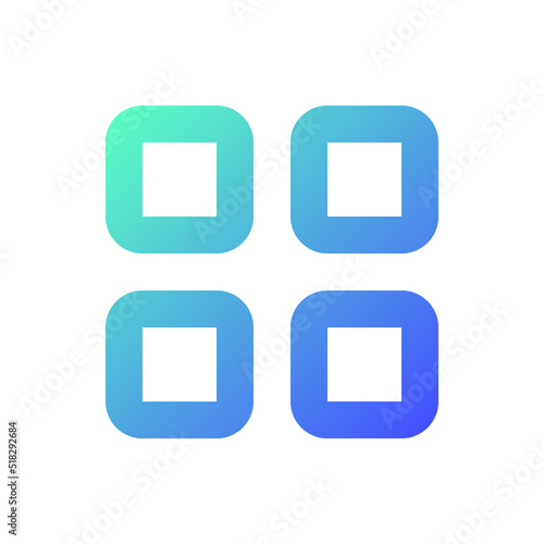 Bento like menu pixel perfect gradient linear ui icon. Four squares. Chocolate menu representation. Line color user interface symbol. Modern style pictogram. Vector isolated outline illustration