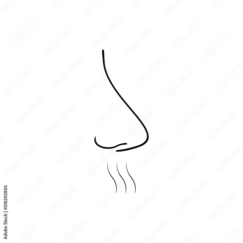 Nose vector icon human. Breathing nose. Nose vector icon human. Breathing nose.