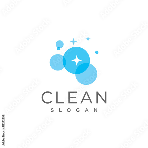 Clean logo with bubble design premium vector