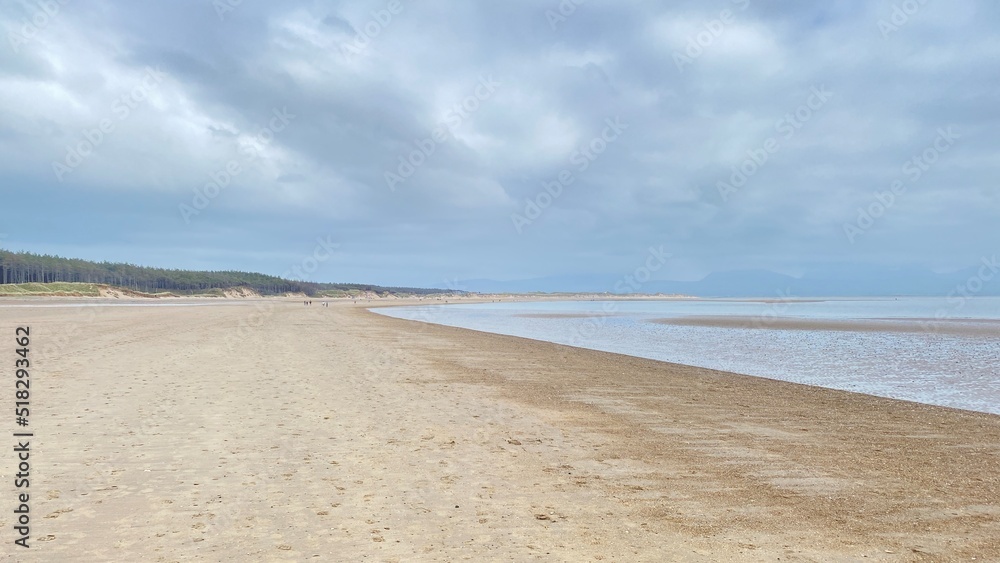 beach with stormy  sky