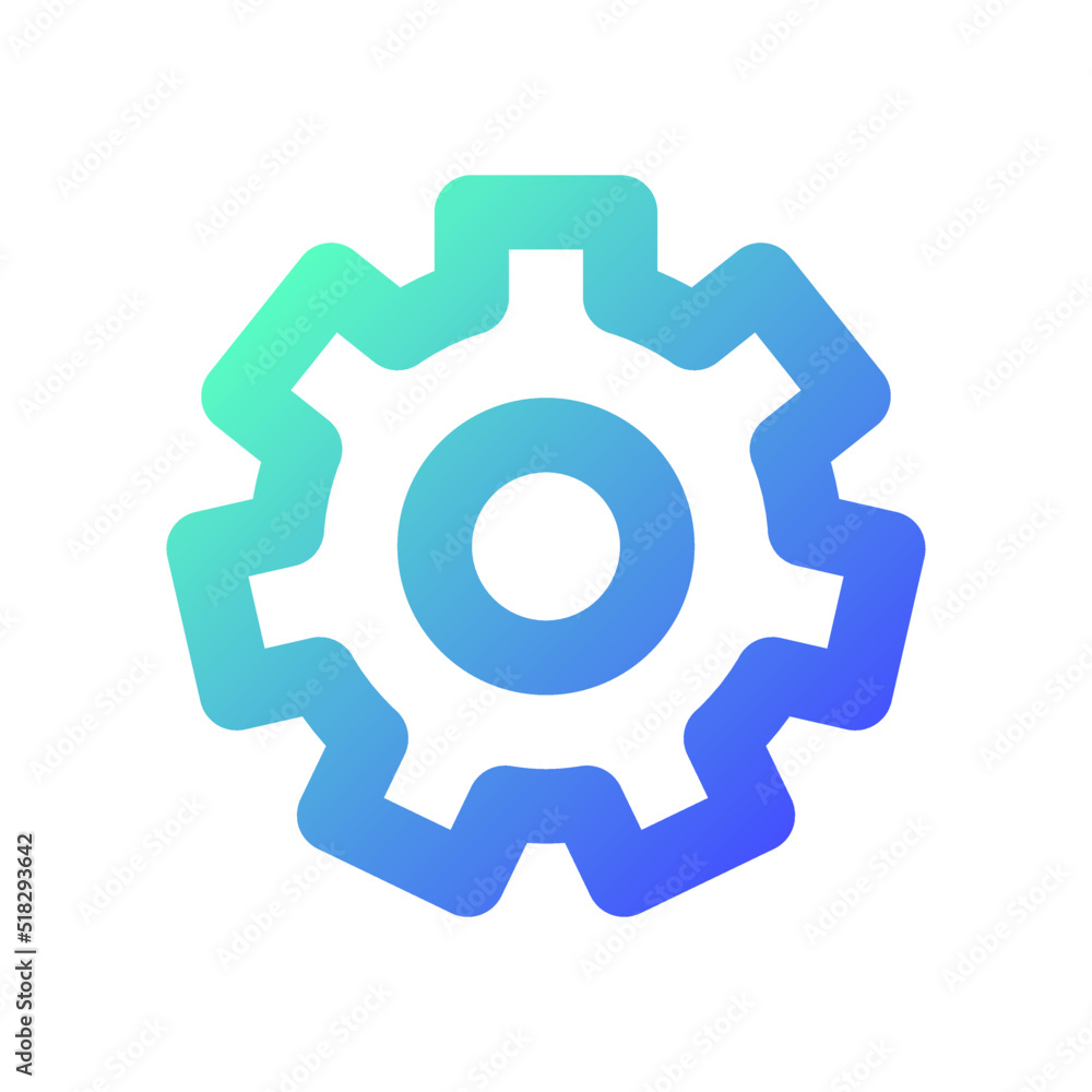 Settings gear pixel perfect gradient linear ui icon. Device configuration. Developer mode. Setup button. Line color user interface symbol. Modern style pictogram. Vector isolated outline illustration Settings gear pixel perfect gradient linear ui icon. Device configuration. Developer mode. Setup button. Line color user interface symbol. Modern style pictogram. Vector isolated outline illustration