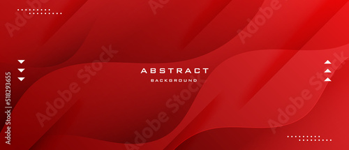 Abstract red wave banner background. Vector long banner for social media posts, presentations