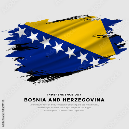 New design of Bosnia and Herzegovina independence day vector. Bosnia flag with abstract brush vector