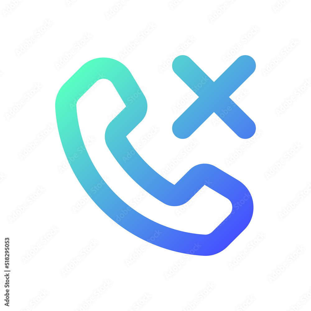 Decline phone call pixel perfect gradient linear ui icon. Reject feature. Ending conversation option. Line color user interface symbol. Modern style pictogram. Vector isolated outline illustration Decline phone call pixel perfect gradient linear ui icon. Reject feature. Ending conversation option. Line color user interface symbol. Modern style pictogram. Vector isolated outline illustration