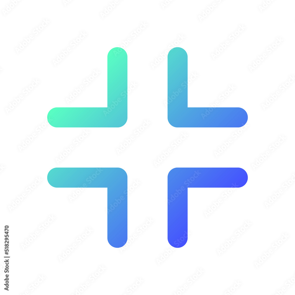 Exit full screen pixel perfect gradient linear ui icon. Video player bar. Get out fullscreen mode. Line color user interface symbol. Modern style pictogram. Vector isolated outline illustration Exit full screen pixel perfect gradient linear ui icon. Video player bar. Get out fullscreen mode. Line color user interface symbol. Modern style pictogram. Vector isolated outline illustration