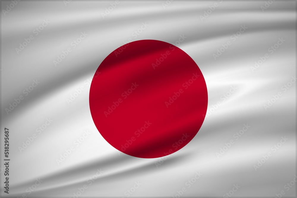 Naklejka premium Elegant realistic Japan flag background. Japan Independence Day design