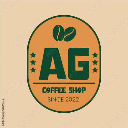 AG modern coffee shop logo design high quality image