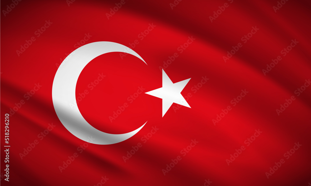 Elegant realistic Turkey flag background. Turkey Independence Day design