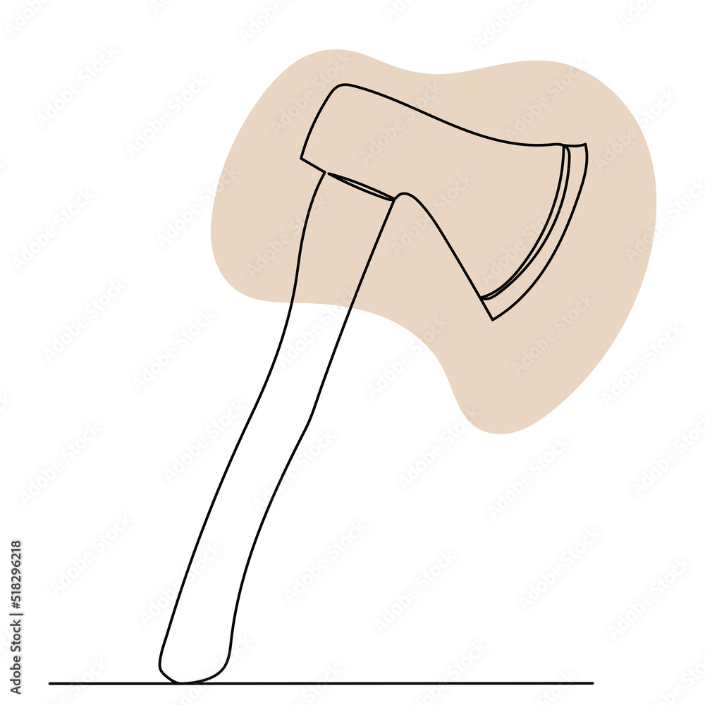ax drawing by one continuous line, vector ax drawing by one continuous line, vector