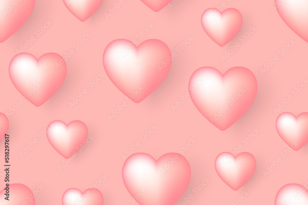 Cute pink heart balloon valentine love pattern