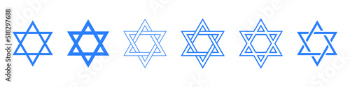 Star of David symbol. Jewish Israeli religious symbol. Judaism sign. Vector illustration
