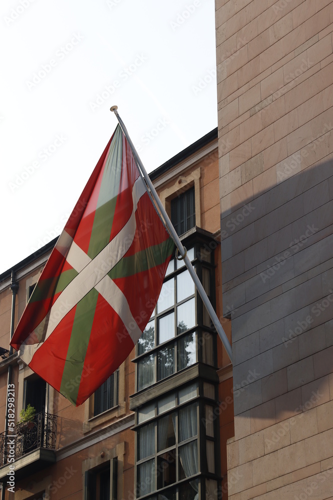 Basque flag in a building