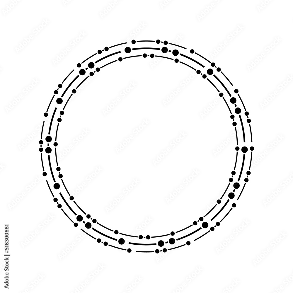 Abstract circle line art. Technology frame. Vector