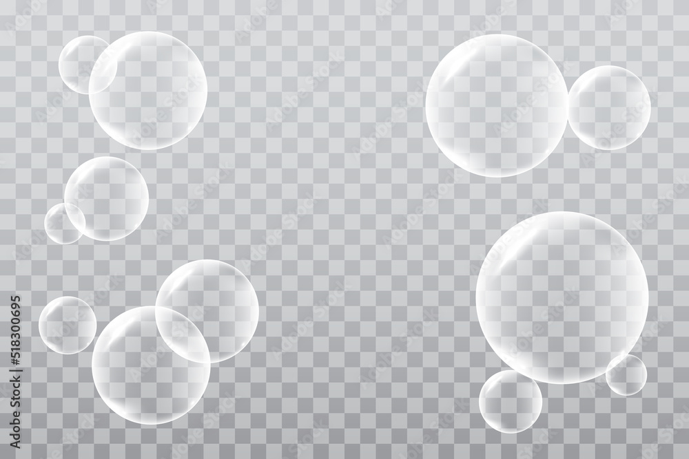 Water Bubble Pattern On Transparent Background. Vector Illustration ...
