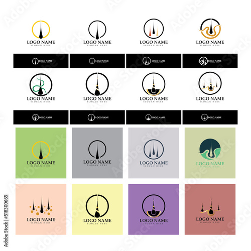 Hair treatment logo hair transplantation logo vector image design illustration
