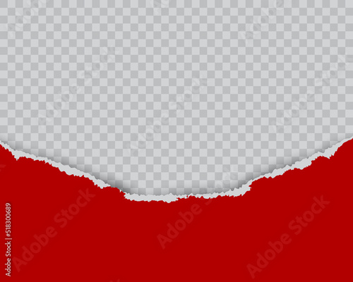 Wallpaper Mural Red Ripped Paper On Transparent Background. Frame. Vector Illustration Torontodigital.ca
