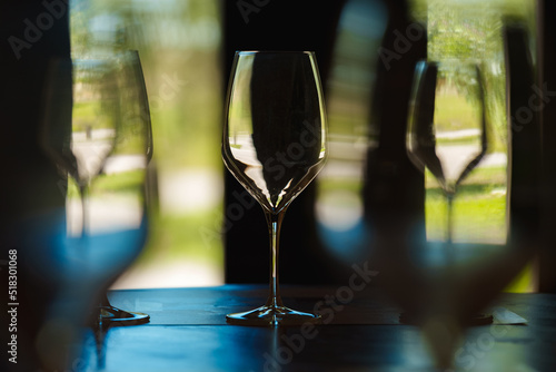 Fotografie, Obraz Empty wine glasses at the winery.