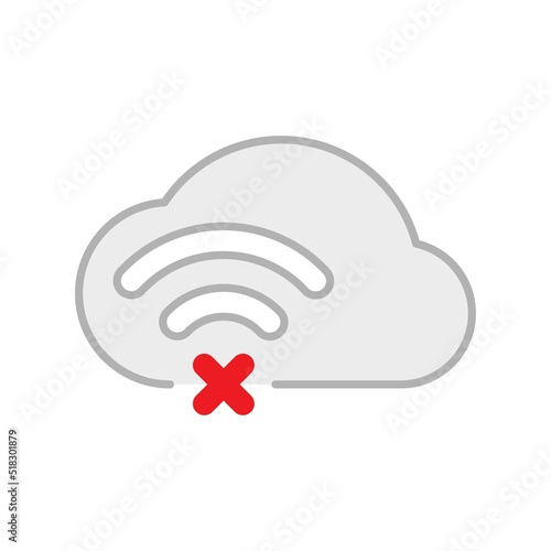 No internet connection concept illustration flat design vector eps10. modern graphic element for landing page, empty state ui, infographic, icon