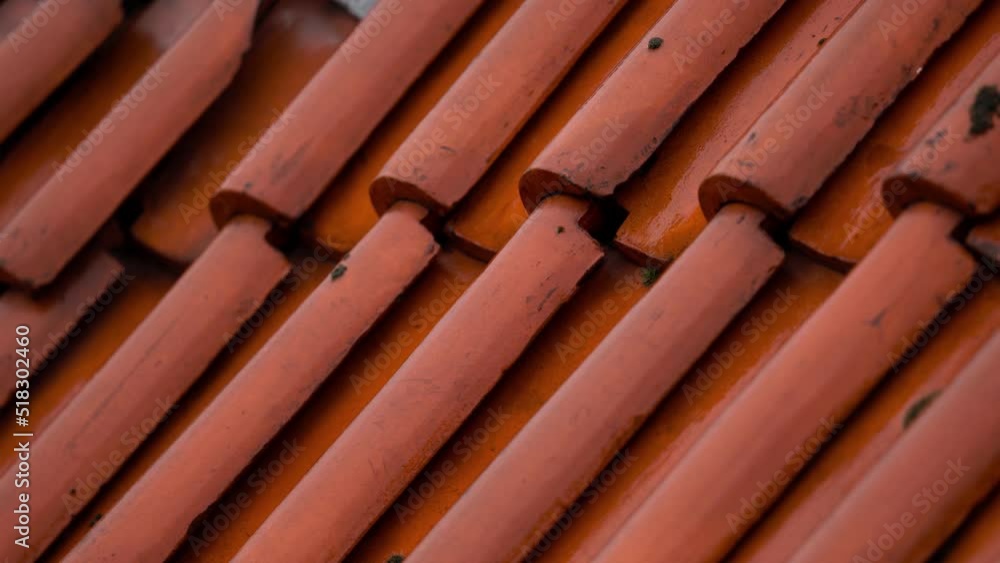 Close up of roof tiles on the rain Close up of roof tiles on the rain
