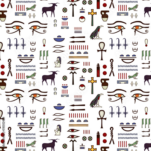 Ancient egypt symbol.Fabric.Seamless.Background.Egyptian.
