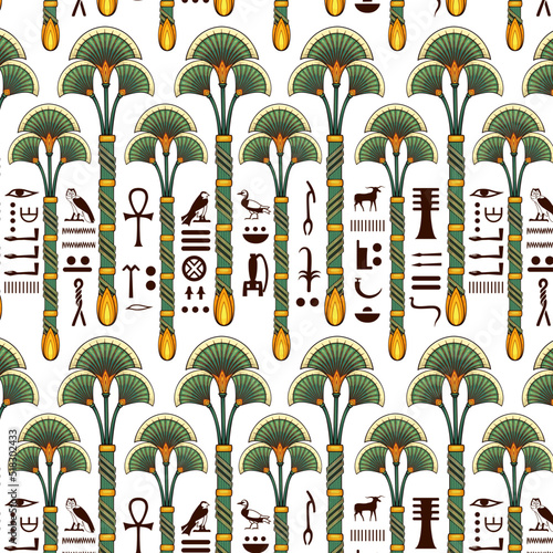 Ancient egypt background.Egyptian hieroglyph and symbol.