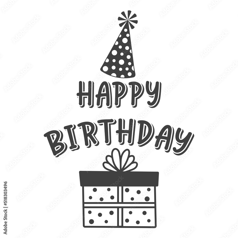 Happy birthday vector quote. Happy birthday wishes cute greeting card template. Isolated design element. Birthday phrase illustration. Happy birthday vector quote. Happy birthday wishes cute greeting card template. Isolated design element. Birthday phrase illustration.