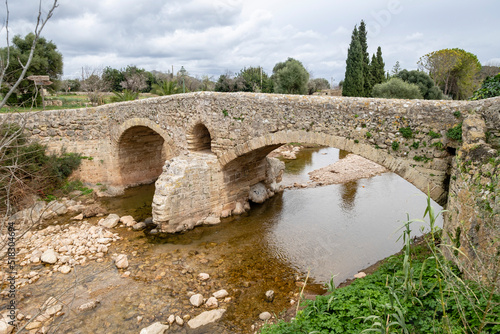 Pont Romà, Puente Romano sobre el torrente de Sant Jordi, "Puente de Cubelles", Pollença , Mallorca, Balearic islands, spain