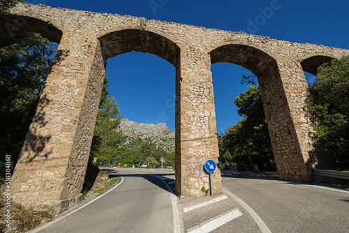Els Arcs, acueducto de la carretera de Lluc, Escorca, Mallorca, Balearic Islands, Spain photo