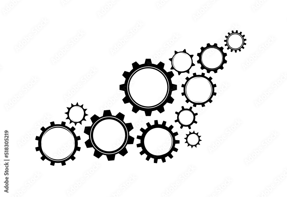 Vector image of rotating gears. The concept of social engineering. EPS