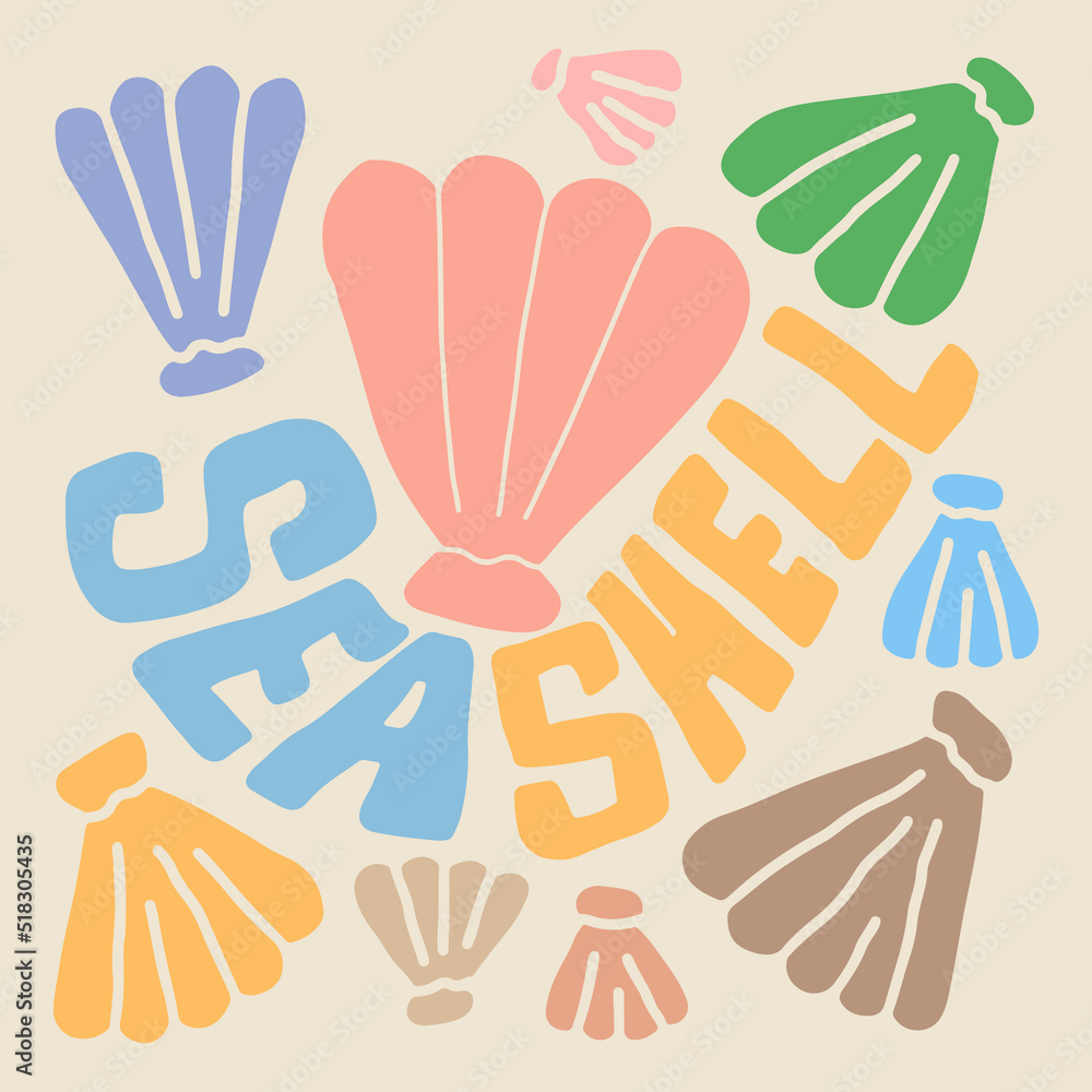 Fototapeta premium Hand Drawn Shell Design Set