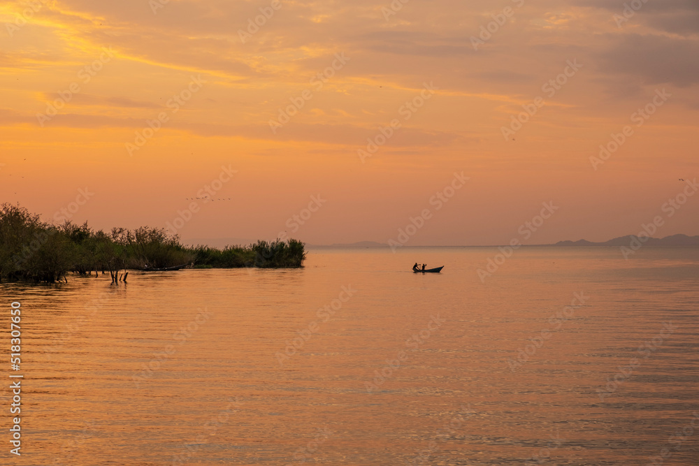 Fisherman Boat in Lake Victoria in East Africa Fisherman Boat in Lake Victoria in East Africa