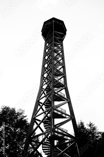 Teltschik Tower near Wilhelmsfeld. High lookout tower made of metal construction.
 photo