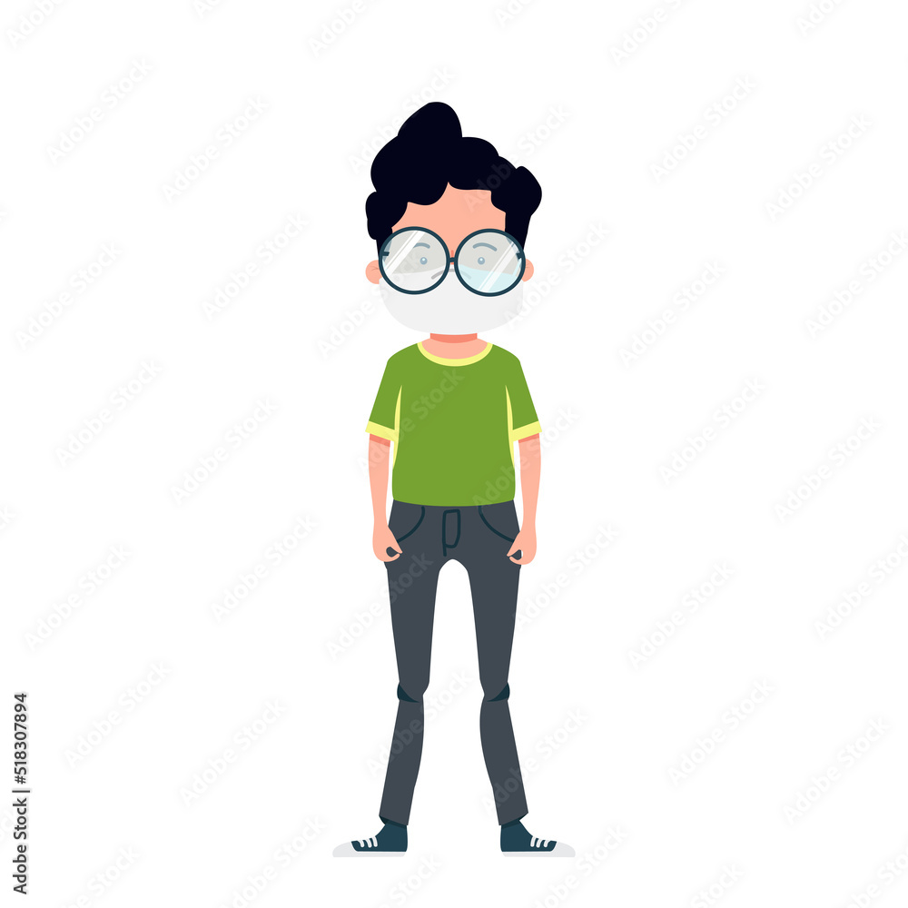 Men Wear Face Mask cartoon Men Wear Face Mask cartoon