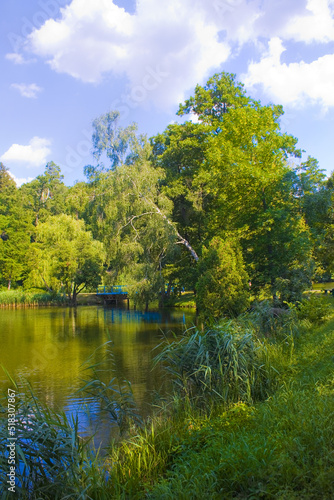Landscape with a lake in State Park Trostianets in Chernigov region  Ukraine  