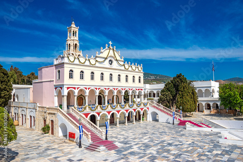 Print op canvas Exterior view of Panagia Megalochari church or Virgin Mary in Tinos island