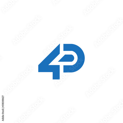combination of number 4 and letter D becomes the 4D logo. photo
