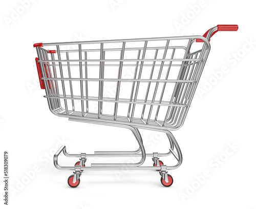 Foto shopping cart in 3d render realistic