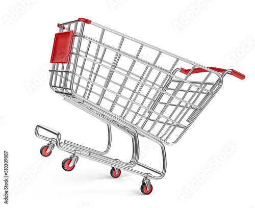 Fotografia, Obraz shopping cart in 3d render realistic