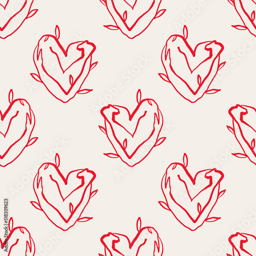 Gentle kind seamless pattern. Peace, love, self care concept. Good for natural cosmetics, organic food and more.
