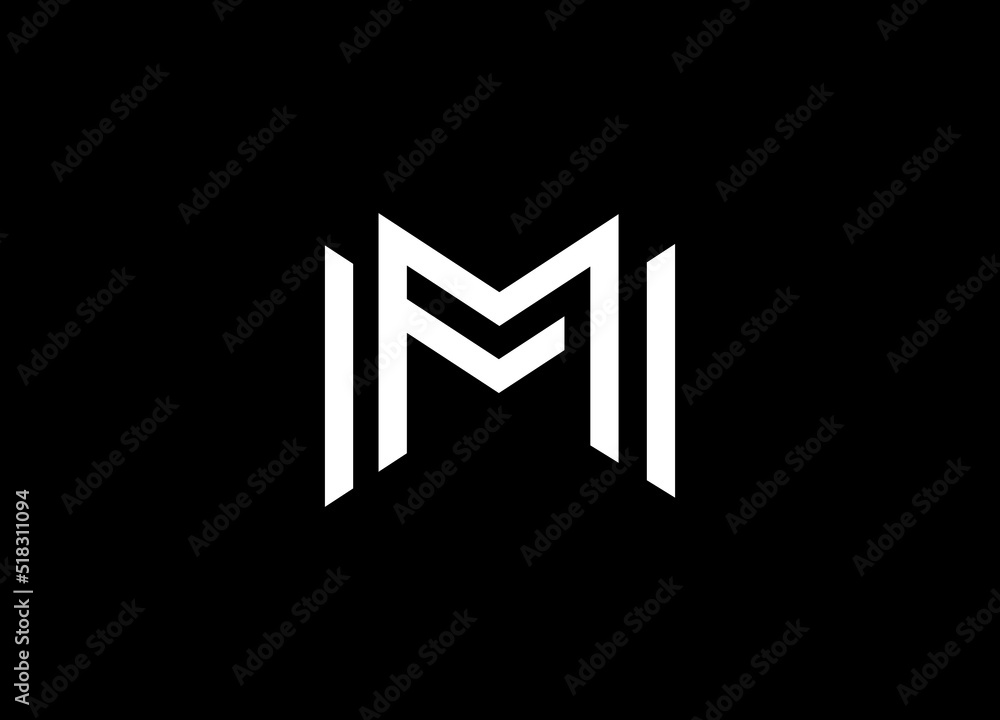 Mm monogram logo with modern triangle style Vector Image