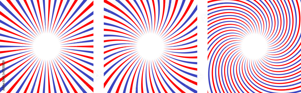 Set of background with tricolor spirals