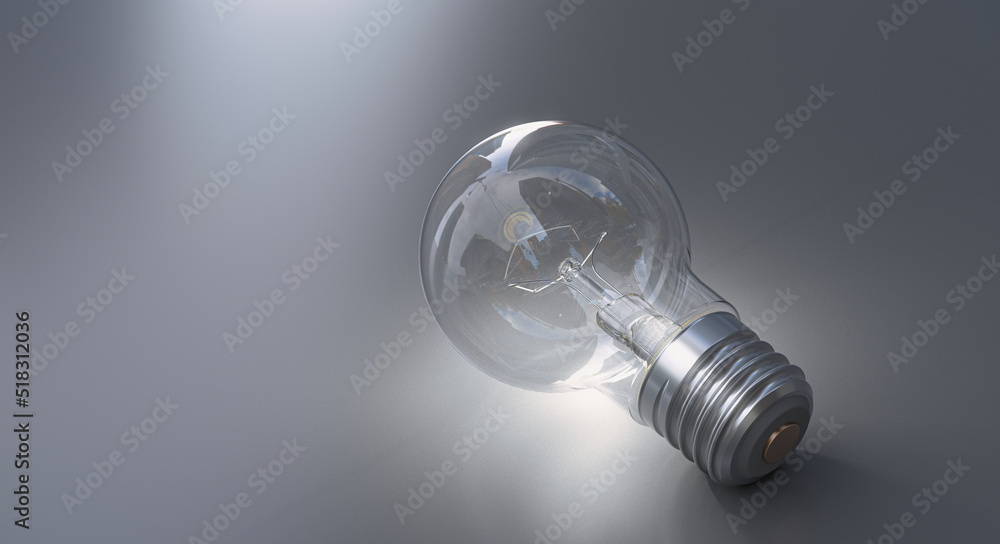 Classic incandescent lamp. 3D Renfering. Classic incandescent lamp. 3D Renfering.