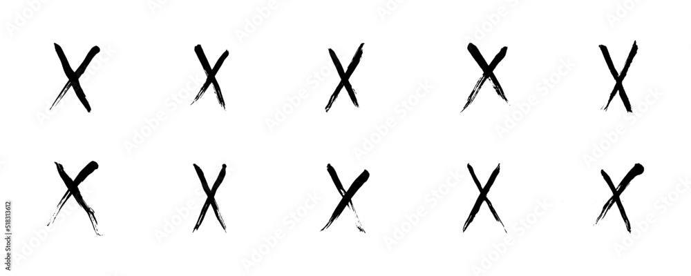 set of ink brush stroke in creative bundle. cross line in grunge vector illustration. the black paintbrushes collection for a hand drawn and design element. set of ink brush stroke in creative bundle. cross line in grunge vector illustration. the black paintbrushes collection for a hand drawn and design element.