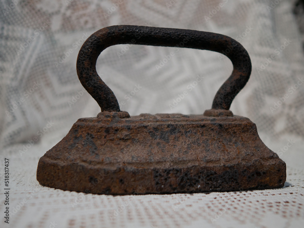 old iron isolated on white background