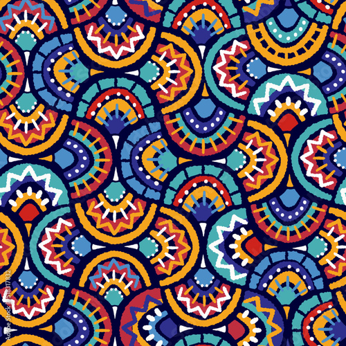 Hand drawn abstract seamless pattern, ethnic background, doodle style - great for textiles, banners, wallpapers, wrapping - vector design